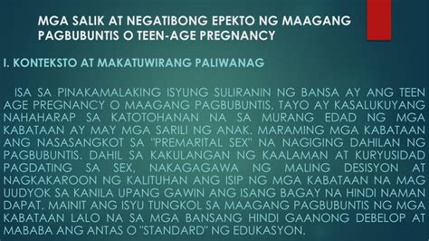 Epekto Ng Maagang Pagbubuntis Na Dapat Mong .
